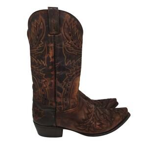 Vintage Men's Dan Post Western Cowboy Boots Brown 11.5